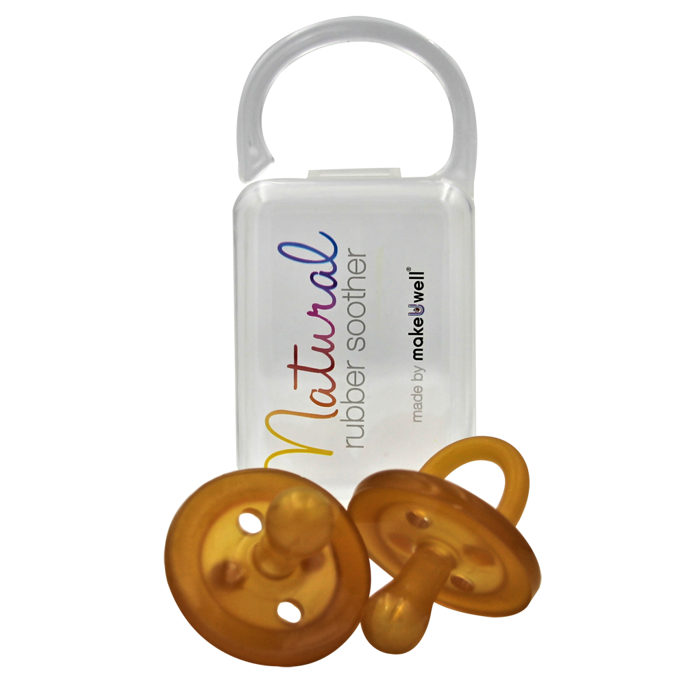 NATURAL RUBBER SOOTHER ROUND DUMMY | TWIN PACK