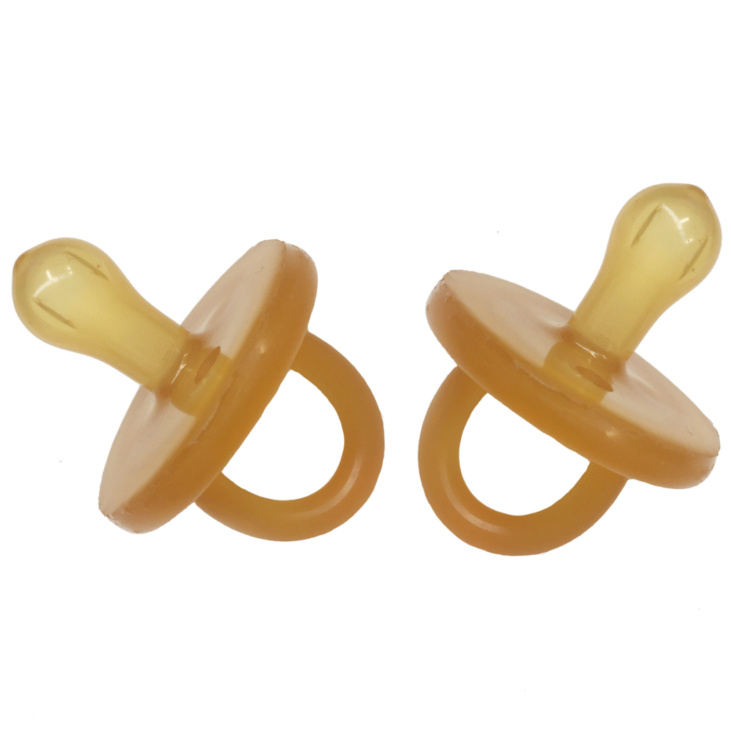NATURAL RUBBER SOOTHER ROUND DUMMY | TWIN PACK