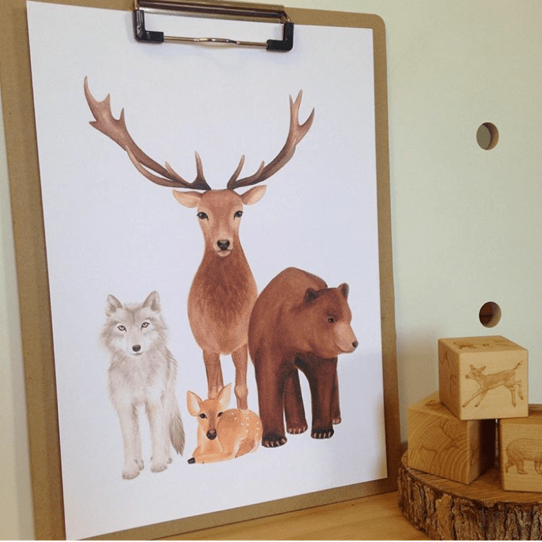 kids-nursary-animals-art-prints-jo-collier-the-wiggle-tree