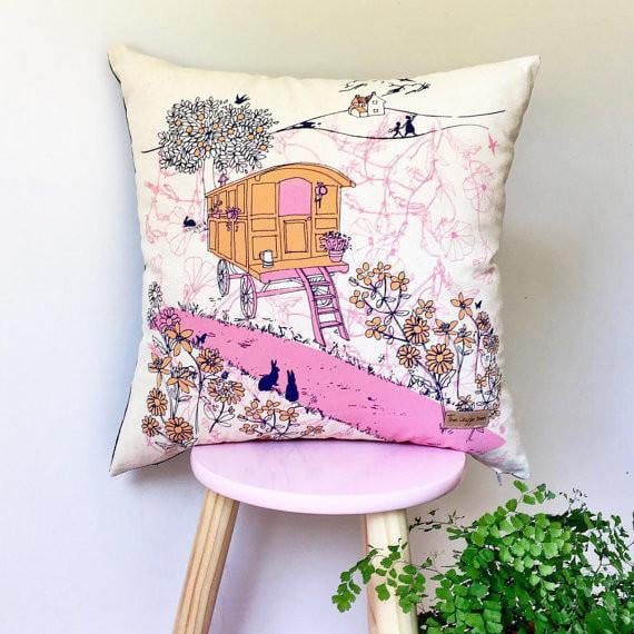 the-wiggle-tree-gypsy-caravan-cotton-cushion-cover