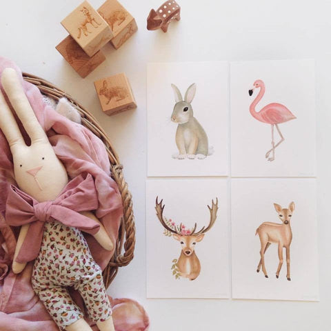 nursey-wall-art-prints-flatlay-woodland-animals-birds