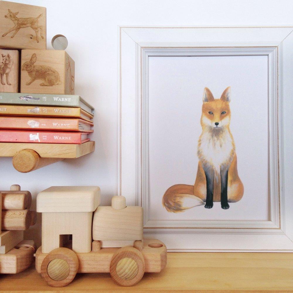 Frank the Fox-nursey-art-prints-flatlay-woodland
