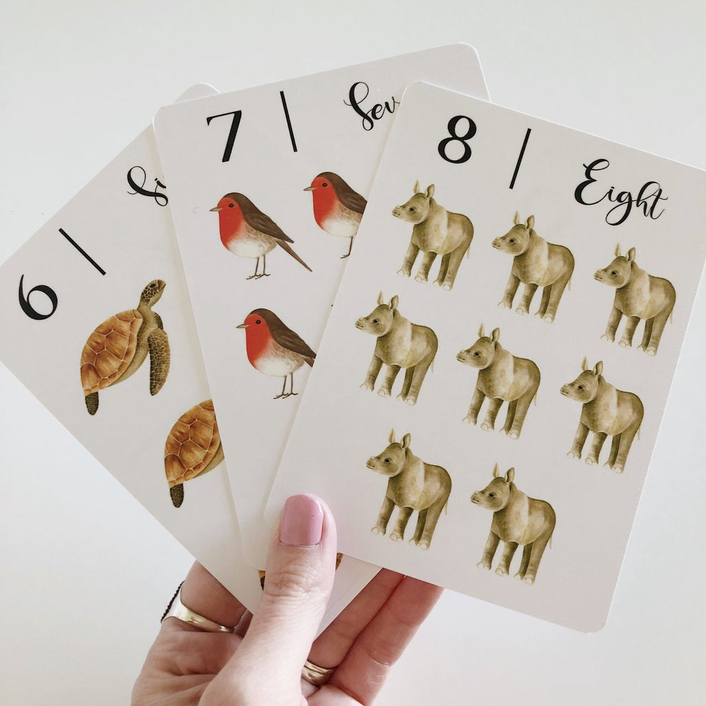 Nature's 123 Flashcards with Animals Prints