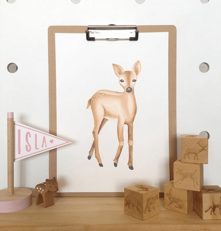 the-wiggle-tree-deer-woodland-animals-nursery-art-print